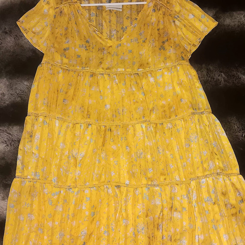 Urban Outfitters Yellow Floral Midi Dress